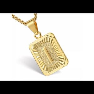 Gold Filled Letter I Pendant 20” Long Necklace